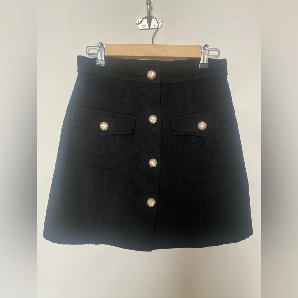100%‎ Wool Skirt Star Buttons Size Medium